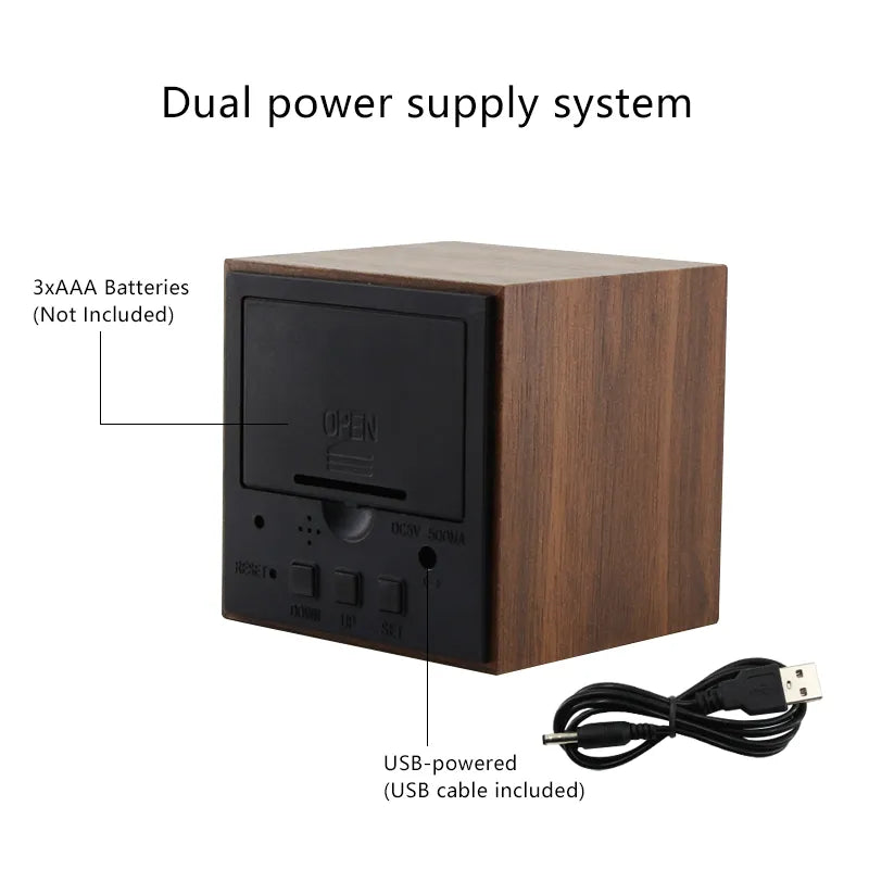 Wooden Digital Alarm Clock